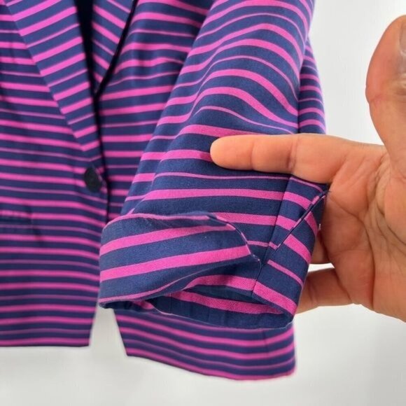 Talbots purple striped blazer jacket size M womens - Picture 3 of 9